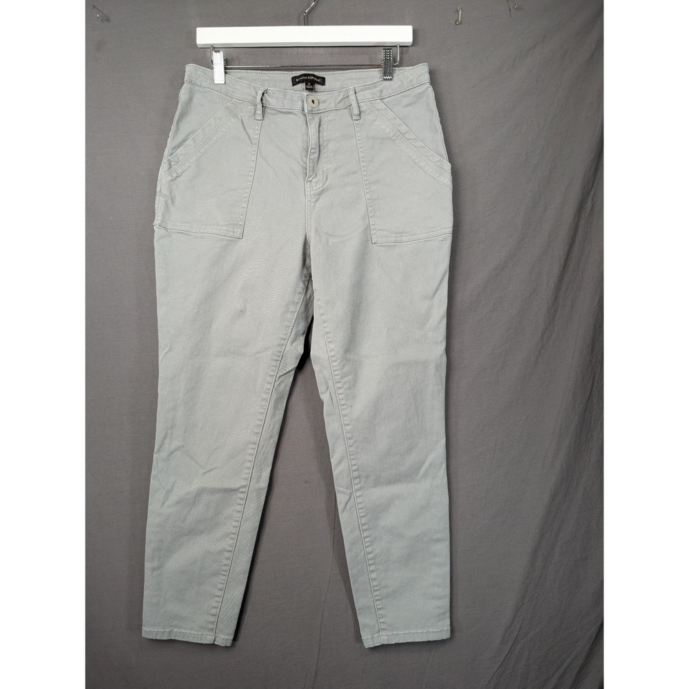 Banana Republic Grey Utility Straight Leg Chino Pants Womens Size 12 RN